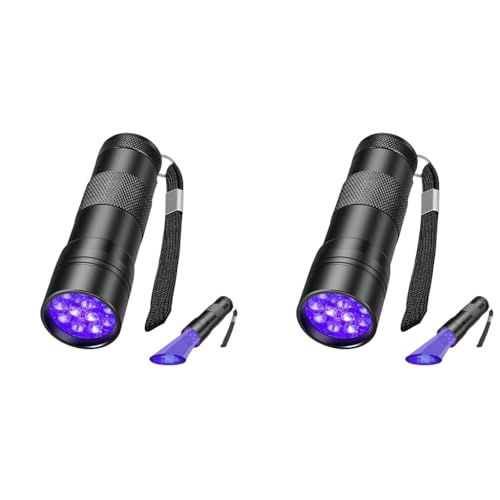 Qpets® UV Light Torch 12 LED UV Portable Flashlight Jade Appraisal Light Detector Lamp, Also Used for Leak, Pet Urine, Bed Bug, Scorpion, Hotel Inspection 2 PCS Qpets® UV Light Torch 12 LED UV Portable Flashlight Jade Appraisal Light Detector Lamp, Also Used for Leak, Pet Urine, Bed Bug, Scorpion, Hotel Inspection 2 PCS
